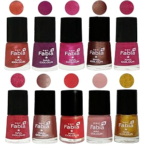 nail paint  glossy amp shine nail polish combo 6 ml each - set of 10 multicolor05016