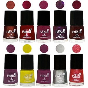 nail paint  glossy amp shine nail polish combo 6 ml each - set of 10 multicolor05906