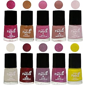nail paint  glossy amp shine nail polish combo 6 ml each - set of 10 multicolor05631
