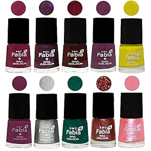 nail paint  glossy amp shine nail polish combo 6 ml each - set of 10 multicolor05929
