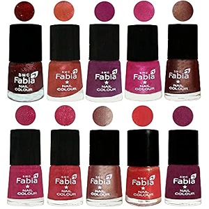 nail paint  glossy amp shine nail polish combo 6 ml each - set of 10 multicolor04936
