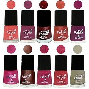 nail paint  glossy amp shine nail polish combo 6 ml each - set of 10 multicolor04864