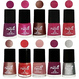 nail paint  glossy amp shine nail polish combo 6 ml each - set of 10 multicolor05055