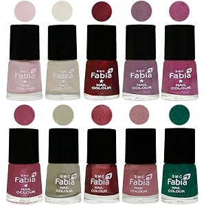 nail paint  glossy amp shine nail polish combo 6 ml each - set of 10 multicolor05728