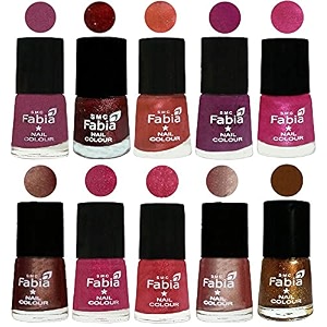 nail paint  glossy amp shine nail polish combo 6 ml each - set of 10 multicolor04929