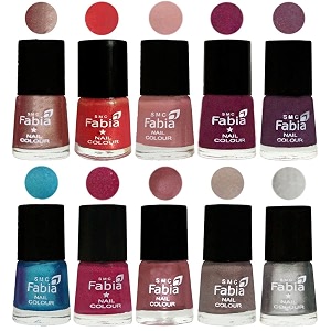 nail paint  glossy amp shine nail polish combo 6 ml each - set of 10 multicolor05255