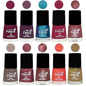 nail paint  glossy amp shine nail polish combo 6 ml each - set of 10 multicolor05371