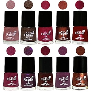 nail paint  glossy amp shine nail polish combo 6 ml each - set of 10 multicolor05872