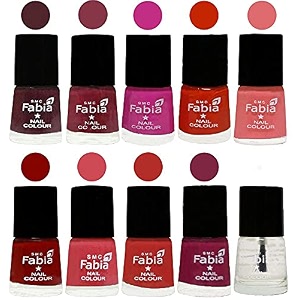 nail paint  glossy amp shine nail polish combo 6 ml each - set of 10 multicolor05381