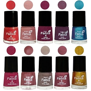 nail paint  glossy amp shine nail polish combo 6 ml each - set of 10 multicolor05296