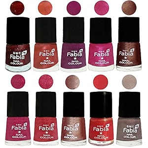 nail paint  glossy amp shine nail polish combo 6 ml each - set of 10 multicolor04941