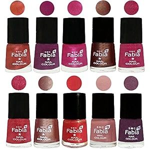 nail paint  glossy amp shine nail polish combo 6 ml each - set of 10 multicolor04981