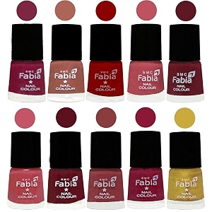 nail paint  glossy amp shine nail polish combo 6 ml each - set of 10 multicolor05502