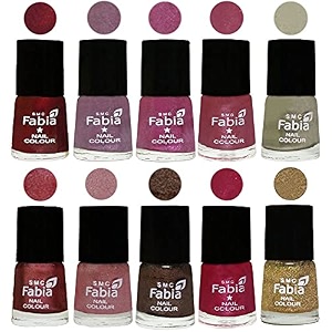 nail paint  glossy amp shine nail polish combo 6 ml each - set of 10 multicolor05776