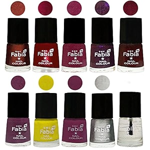 nail paint  glossy amp shine nail polish combo 6 ml each - set of 10 multicolor05914