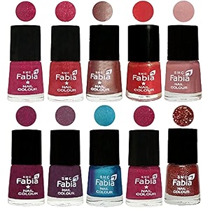 nail paint  glossy amp shine nail polish combo 6 ml each - set of 10 multicolor05180