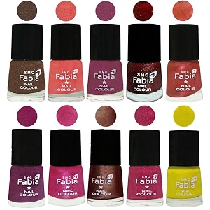 nail paint  glossy amp shine nail polish combo 6 ml each - set of 10 multicolor04828