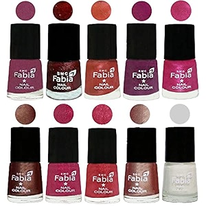 nail paint  glossy amp shine nail polish combo 6 ml each - set of 10 multicolor04933