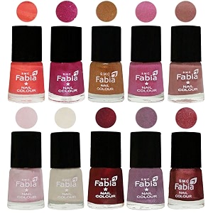 nail paint  glossy amp shine nail polish combo 6 ml each - set of 10 multicolor05595