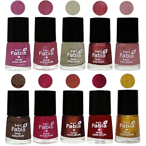 nail paint  glossy amp shine nail polish combo 6 ml each - set of 10 multicolor05809