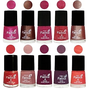 nail paint  glossy amp shine nail polish combo 6 ml each - set of 10 multicolor05073