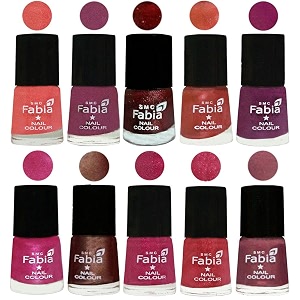 nail paint  glossy amp shine nail polish combo 6 ml each - set of 10 multicolor04851