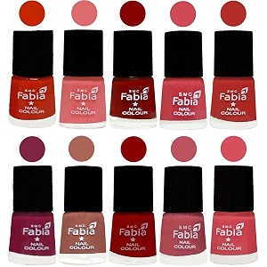 nail paint  glossy amp shine nail polish combo 6 ml each - set of 10 multicolor05430
