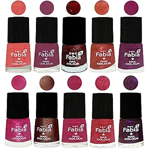 nail paint  glossy amp shine nail polish combo 6 ml each - set of 10 multicolor04872