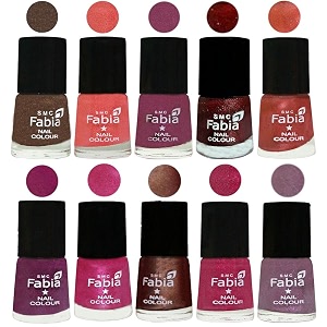 nail paint  glossy amp shine nail polish combo 6 ml each - set of 10 multicolor04814