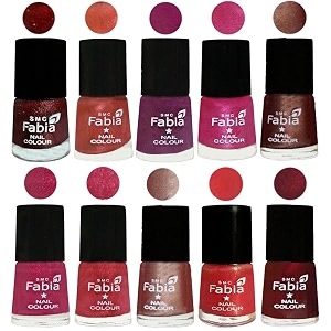 nail paint  glossy amp shine nail polish combo 6 ml each - set of 10 multicolor04951