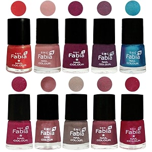 nail paint  glossy amp shine nail polish combo 6 ml each - set of 10 multicolor05283
