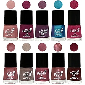 nail paint  glossy amp shine nail polish combo 6 ml each - set of 10 multicolor05324