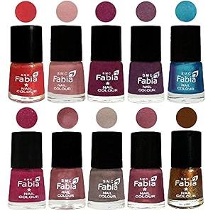 nail paint  glossy amp shine nail polish combo 6 ml each - set of 10 multicolor05298