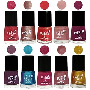 nail paint  glossy amp shine nail polish combo 6 ml each - set of 10 multicolor05221