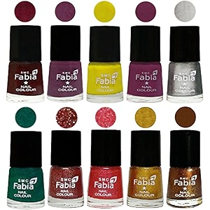nail paint  glossy amp shine nail polish combo 6 ml each - set of 10 multicolor05943