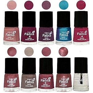 nail paint  glossy amp shine nail polish combo 6 ml each - set of 10 multicolor05339