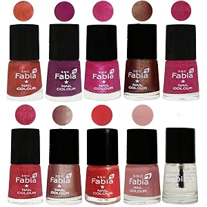 nail paint  glossy amp shine nail polish combo 6 ml each - set of 10 multicolor05023