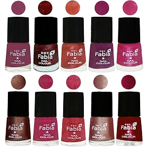 nail paint  glossy amp shine nail polish combo 6 ml each - set of 10 multicolor04916