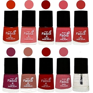 nail paint  glossy amp shine nail polish combo 6 ml each - set of 10 multicolor05435