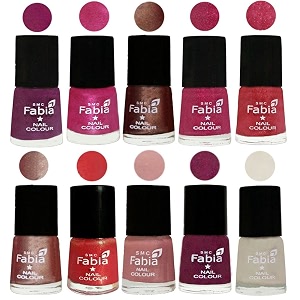 nail paint  glossy amp shine nail polish combo 6 ml each - set of 10 multicolor05037