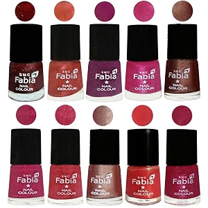 nail paint  glossy amp shine nail polish combo 6 ml each - set of 10 multicolor04959