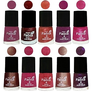 nail paint  glossy amp shine nail polish combo 6 ml each - set of 10 multicolor04918