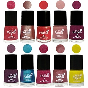nail paint  glossy amp shine nail polish combo 6 ml each - set of 10 multicolor05215