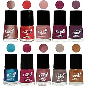 nail paint  glossy amp shine nail polish combo 6 ml each - set of 10 multicolor05233