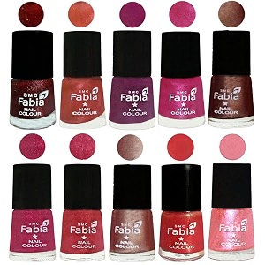 nail paint  glossy amp shine nail polish combo 6 ml each - set of 10 multicolor04975