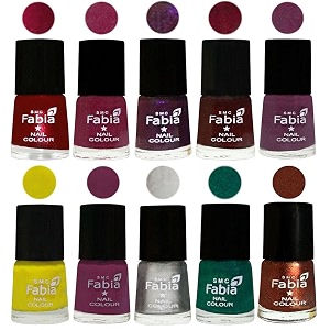 nail paint  glossy amp shine nail polish combo 6 ml each - set of 10 multicolor05918