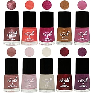 nail paint  glossy amp shine nail polish combo 6 ml each - set of 10 multicolor05577