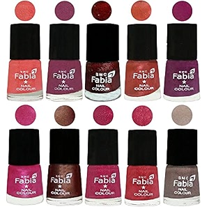 nail paint  glossy amp shine nail polish combo 6 ml each - set of 10 multicolor04850