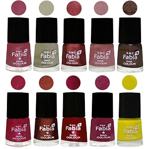 nail paint  glossy amp shine nail polish combo 6 ml each - set of 10 multicolor05820