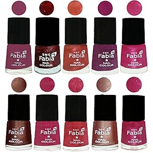 nail paint  glossy amp shine nail polish combo 6 ml each - set of 10 multicolor04900